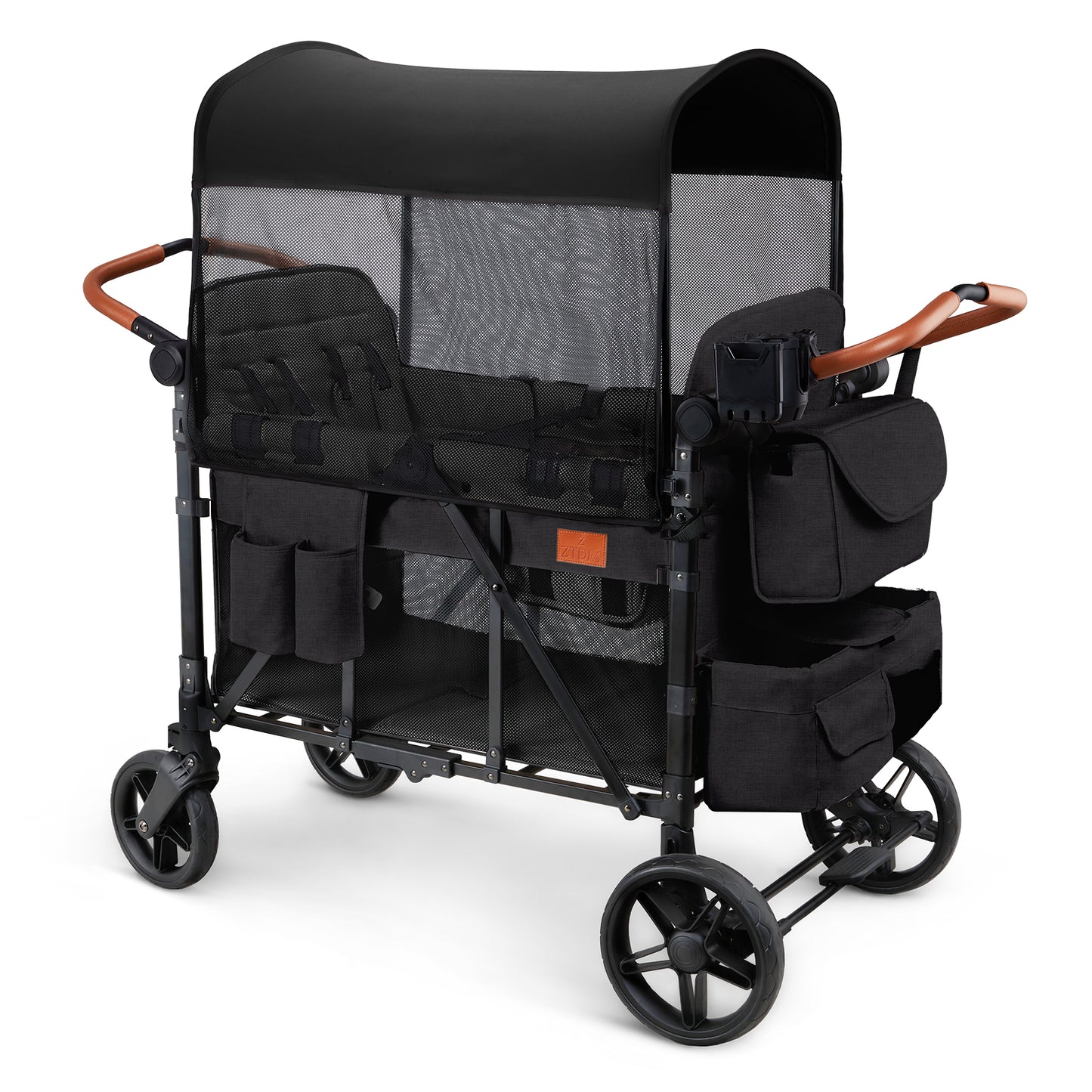 camo wagon stroller ZTDM 4 Seat Stroller Wagon Foldable Kids Wagon Green