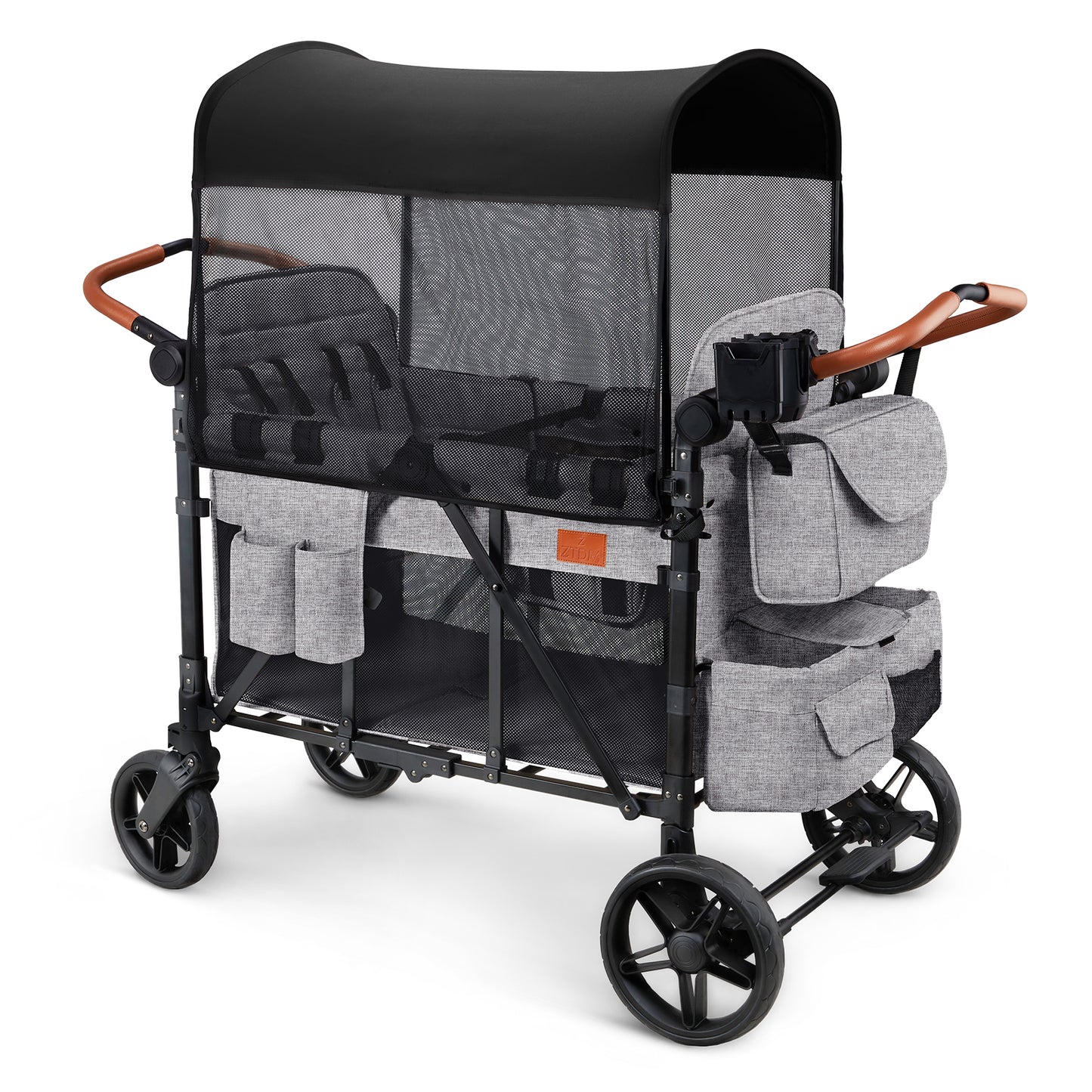 stroller wagon for toddlers ZTDM 4 Seat Stroller Wagon Foldable Kids Wagon Green