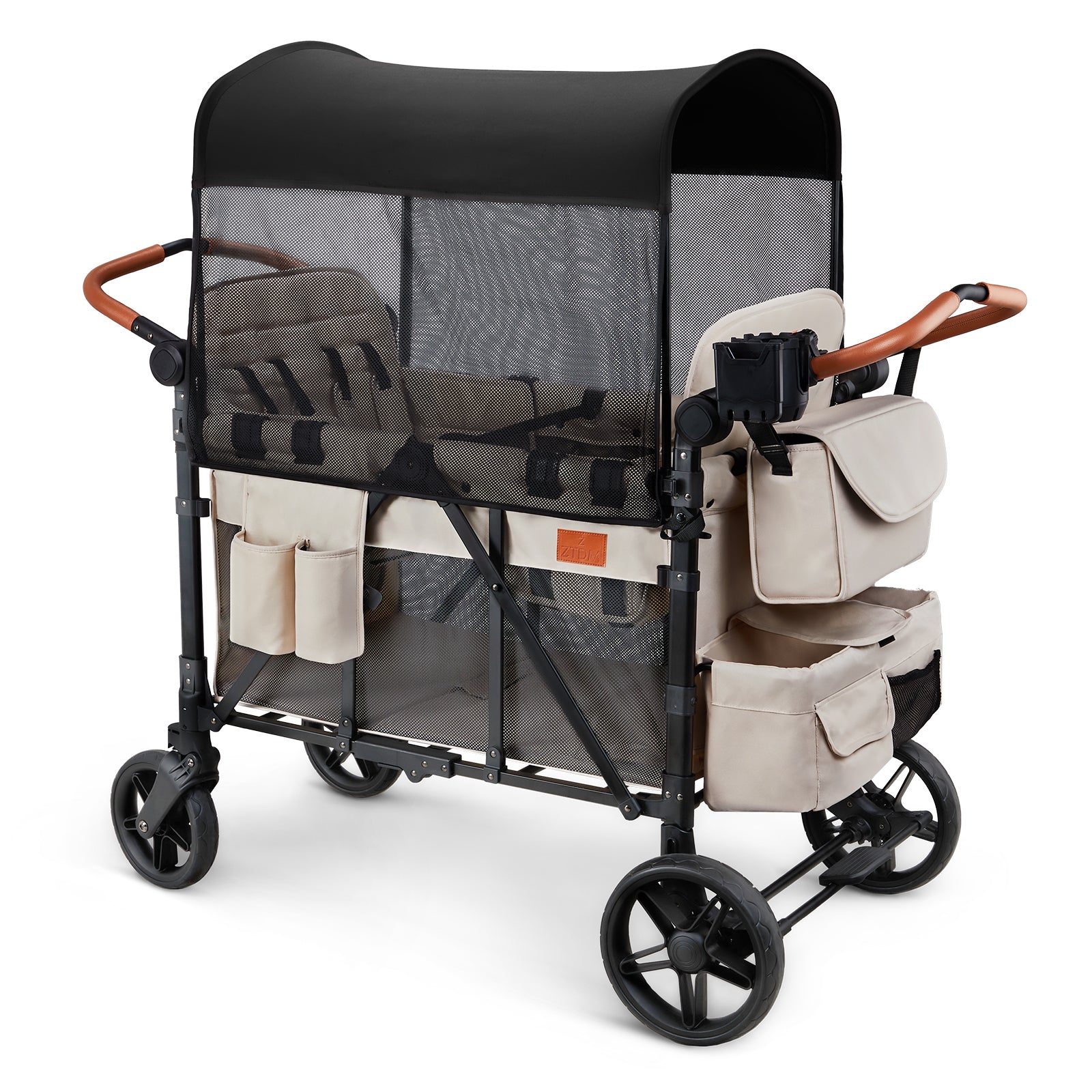 ZTDM High-Capacity Stroller Wagon for 4 - All-Terrain with Canopy
